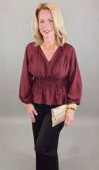 The Haven Blouse (burgundy)