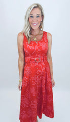 Summer Social Midi Dress (red)
