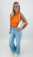 Button Up Babe Top (orange)