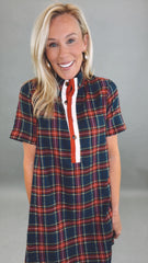 Plaid About You Dress (navy)