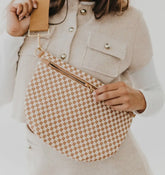 Woven Bum Bag (check tan)