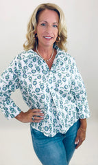 Button & Blossom Top (blue)