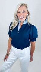 Prep Talk Top (navy)