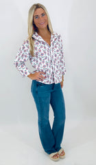 Button & Blossom Top (red)