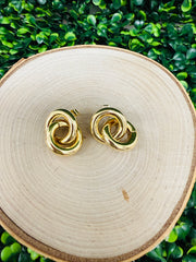 Golden Link Stud Earring