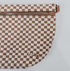 Woven Bum Bag (check brown)