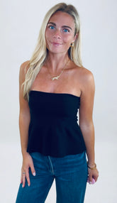 Pucker Up Peplum (black)