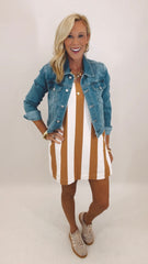 Heritage Stripe Dress (camel)