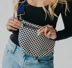 Woven Bum Bag (check navy)
