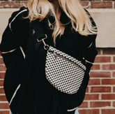 Woven Bum Bag (check black)