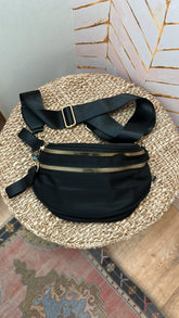 Nylon Crossbody/Hip Bag (solid black)
