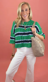 Classic Coast Stripe Sweater (green)