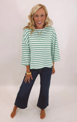 Harbor Breeze Striped Top (green)