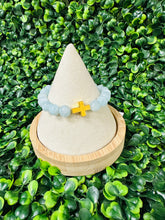 Gold Cross Bead Bracelet (aquamarine)