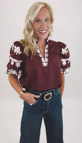 Va Va Bloom Top (burgundy)