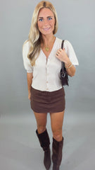 Go-To Denim Skort (brown)