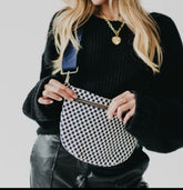 Woven Bum Bag (check navy)