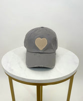 Heart Patch Lt Grey Hat