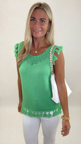 Coastal Confetti Sweater Tank (green)