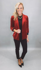 Savoy Velvet Blazer (red)