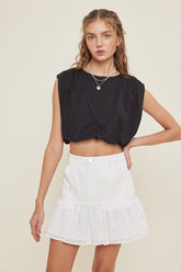 The Denim Eyelet Skirt