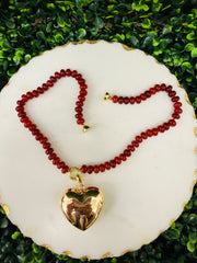 Bold Heart Bead Necklace