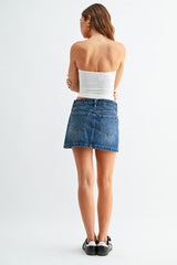 Micro Denim Skirt (dark denim)