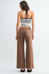 Twill Wide Leg Jean (vintage brown)