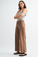 Twill Wide Leg Jean (vintage brown)