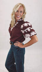 Va Va Bloom Top (burgundy)