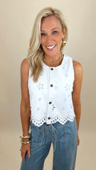 Eyelet Charm Top (lt blue)