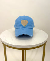 Heart Patch Lt Blue Hat