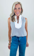 Downtown Stripe Top (blue)