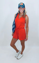 Weekend Reset Romper (red)