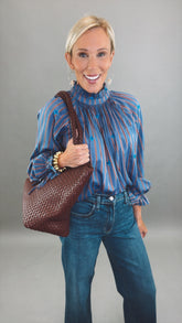 Maison Stripe Blouse (blue)