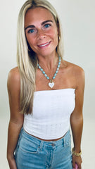 Floral Fantasy Lace Tube Top