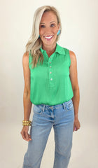 Blossom Button Top (green)