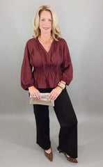 The Haven Blouse (burgundy)
