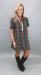 Plaid About You Dress (green)