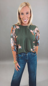 Evening Petal Top (olive)