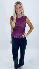 Satin Soirée Top (plum)