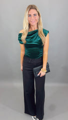 Velvet Rendezvous Top (hunter green)