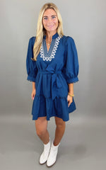 Flirt & Flounce Dress (navy)