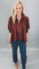 Zip Vogue Top (burgundy)