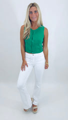Button Up Babe Top (green)
