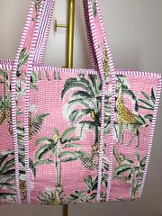 Palm Perfect Large Quilted Tote