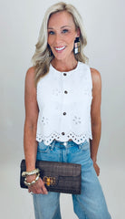 Eyelet Charm Top (white)