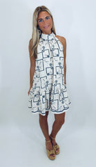 Floral Blueprint Dress