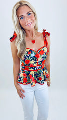Garden Party Peplum Top