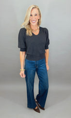 Polished Puff Sweater (charcoal)